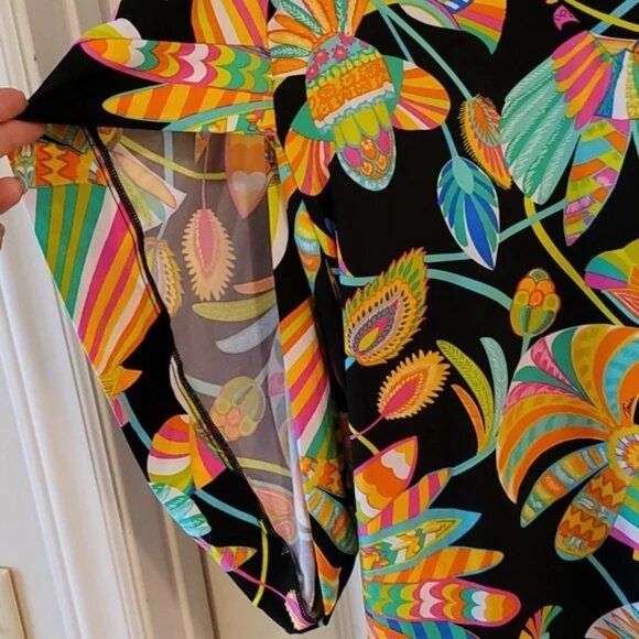 Trina Turk Tahitian SZ L Floral Mini Tunic Swim Cover Up 20th Anniversary NWT - Picture 5 of 13